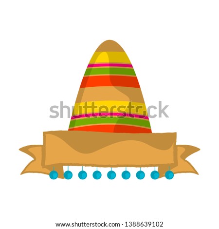 Traditional mexican hat with a banner - Vector