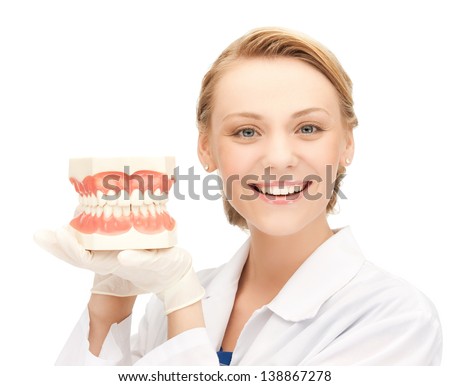 picture of attractive female doctor with big jaws..
