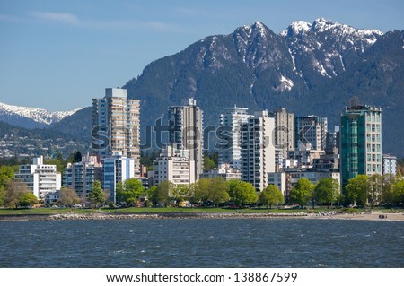 View on The West End of Vancouver across English Bay.