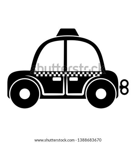 Isolated taxi toy for kids with crank icon - Vector