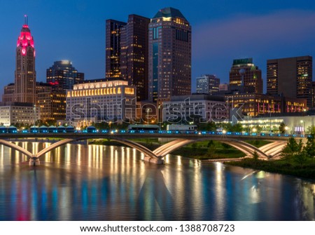 columbus ohio downtown at blue hour