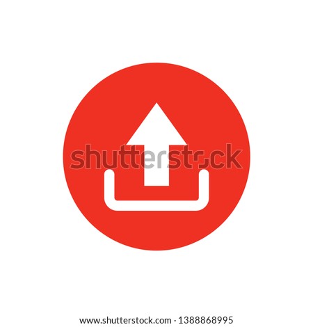 Upload vector icon, add to cloud symbol. Modern, simple flat vector illustration for web site or mobile app.