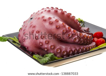 Large boiled octopus