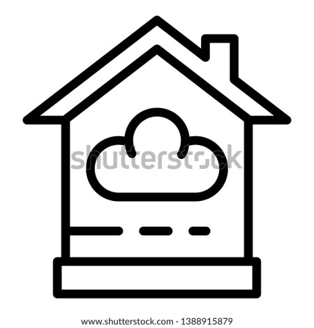 Smart home cloud icon. Outline smart home cloud vector icon for web design isolated on white background
