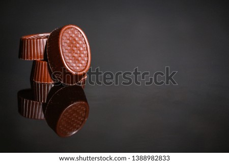 candies chocolate sweets dessert
(assortment). food background. top view