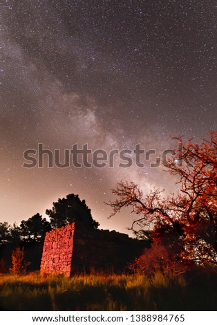 Milky Way and stars from Montsant mountains