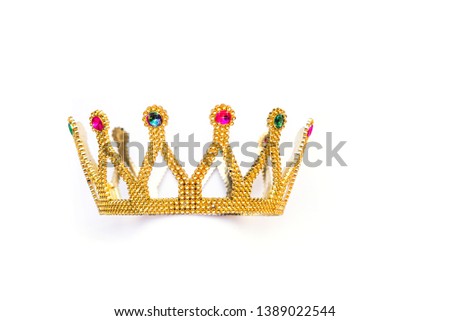Queen's crown, toys for girls, isolated on a white background.