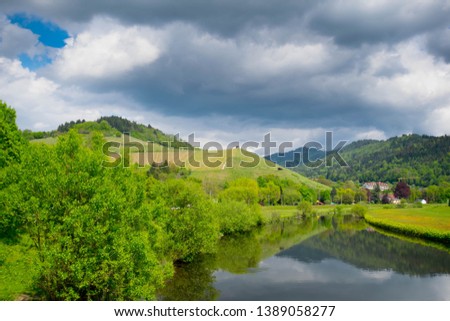 The Kinzig river in Gengenbach in the black forest Royalty-Free Stock Photo #1389058277