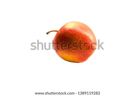 pictured in the photo Fresh red apple isolated on white background
