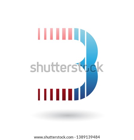 Illustration of Red and Blue Square Icon of a Thick Letter O isolated on a White Background