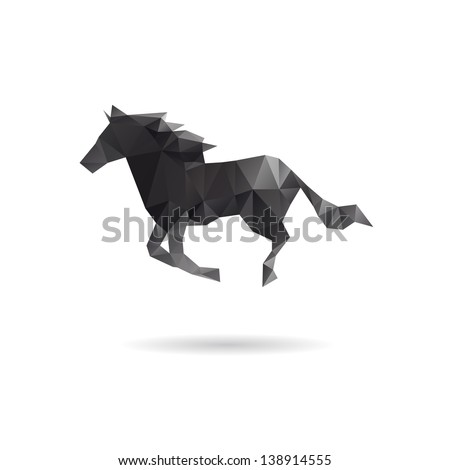 Horse triangle shape isolated on a white backgrounds