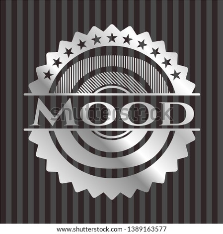 Mood silvery shiny badge. Vector Illustration. Mosaic.