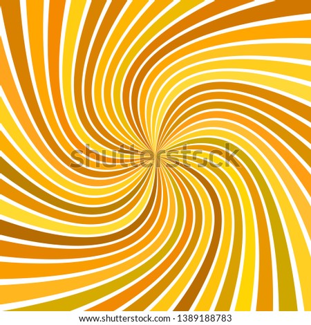 Orange psychedelic abstract spiral stripe background - vector curved burst illustration