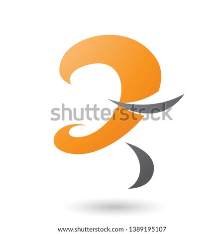 Illustration of Orange Curvy Fun Letter Z isolated on a White Background