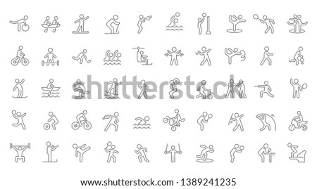Set of vector line icons of international sporting events for modern concepts, web and apps. 