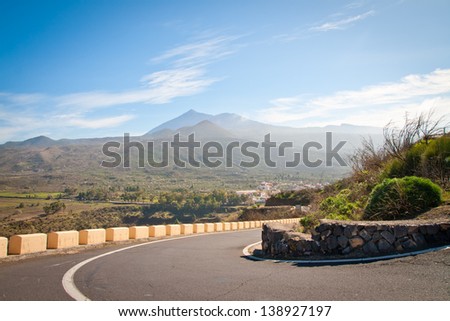A road that leads to the El Teide on Tenerife, Spain