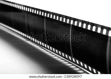 photographic film strip isolated on white background