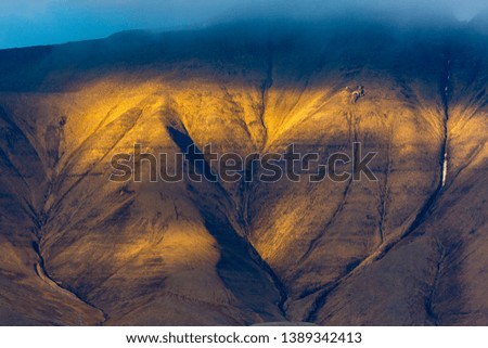 Sunset of the mountains opposite of Longyearbyen mountains, Spitsbergen Longyearbyen Svalbard Wallpaper norway landscape nature
