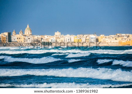 The coast of Trapani seen after a storm