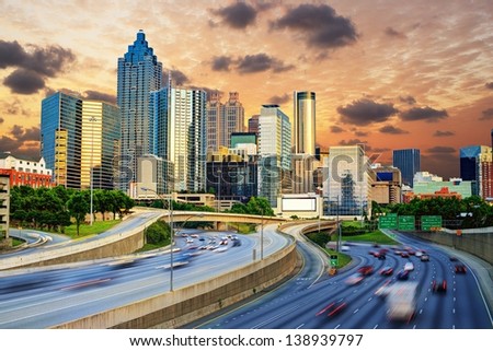 Downtowntown Atlanta, Georgia Skyline.