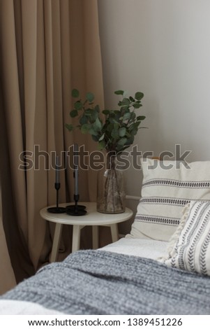 Bedroom interior scandinavian style indoor