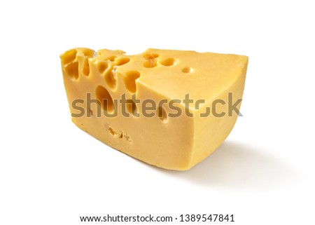 Dutch Maasdam cheese with large holes, a Dutch cheese in a Swiss style
