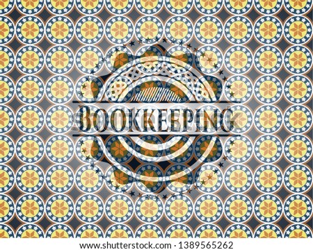 Bookkeeping arabesque badge. arabic decoration.