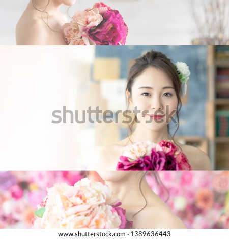 Bridal concept of an asian woman. Collage photography.