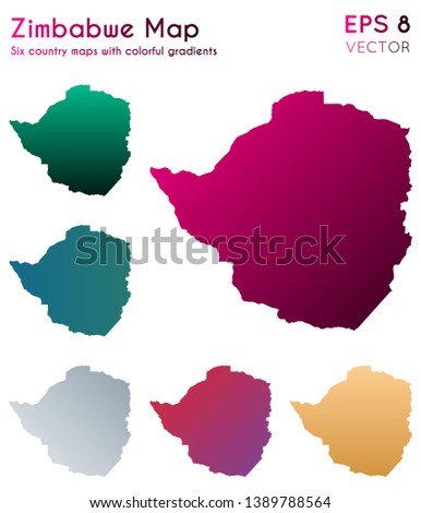 Map of Zimbabwe with beautiful gradients. Amusing set of country maps. Fabulous vector illustration.