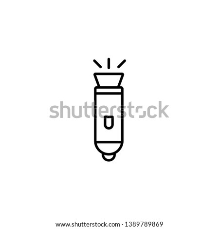 Line flashlight icon illustration isolated vector sign symbol