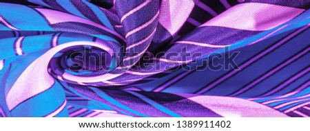 Texture, background, silk fabric with a blue striped pattern.  