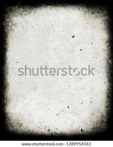 Dark grunge horror scary obsolete texture background with black frame and space for your text or picture, old film effect