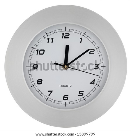 The clock on a white background