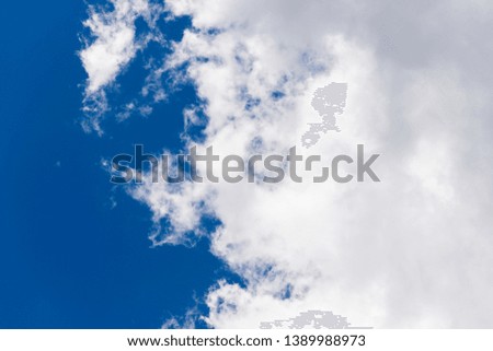 Contrast of white clouds with blue sky