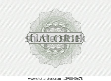Green linear rosette with text Calorie inside