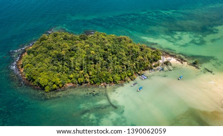 Aerial Drone Picture of a forest island in Krabi, Thailand