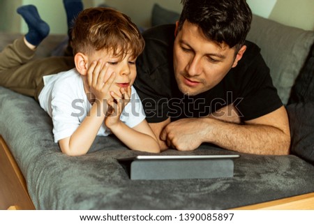 Father and son spending time together