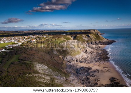 Three Cliffs Bay Gower Peninsula Wales Great Britain