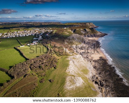Three Cliffs Bay Gower Peninsula Wales Great Britain