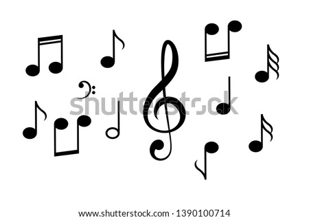 Music notes vector icon on white
