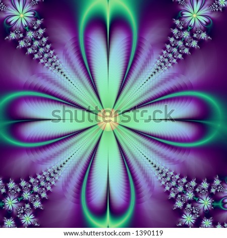 Green fractal flower