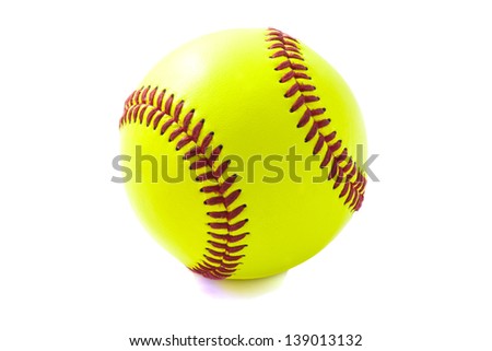 Green basebal with red isolated over white