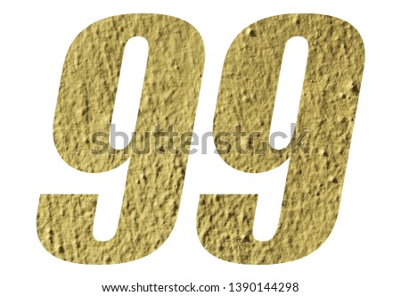 Number 99 with yellow wall on white background