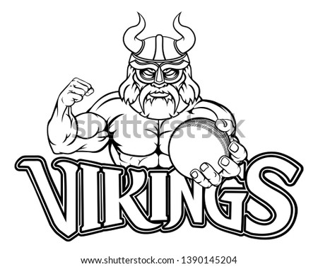 A Viking warrior gladiator cricket sports mascot