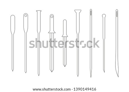 illustration of hand-sewing needles types.
