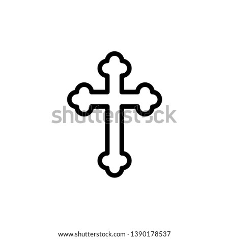Christian cross vector symbol flat style. Religion cross icon vector illustration.