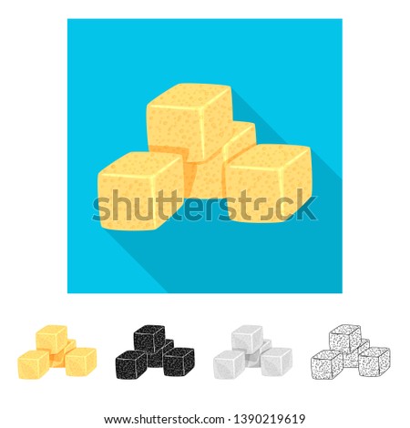 Vector design of croutons  and bread sign. Collection of croutons  and bowl  stock vector illustration.