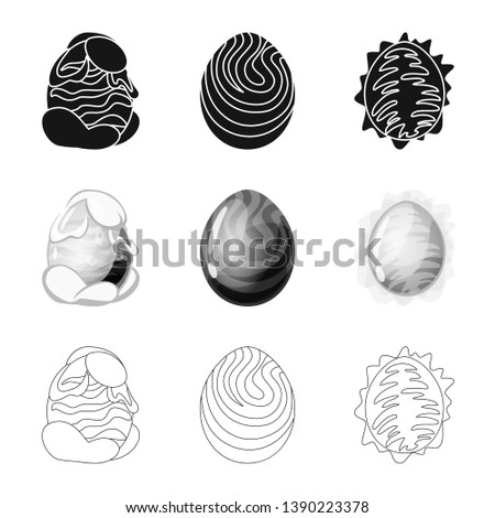 Vector design of animal and prehistoric symbol. Set of animal and cute  vector icon for stock.