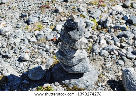Rocks stacked up in Norwegian mountain