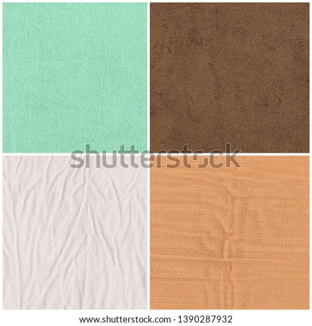 Set of texture fabric background,Collection textile surface backdrop for design in your concept.